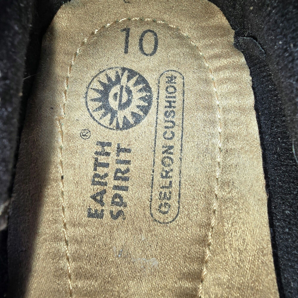 Earth Spirit Shoes Peni Slip On Black Leather Round Toe Low Comfort Womens Sz 10 - Picture 7 of 8